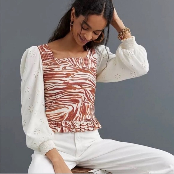 Anthropologie NWT Love the Label Chaka print blouse - Picture 3 of 9